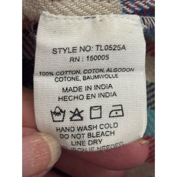 DRA LA blue/red plaid top, bohemian, transitional, southwest, rustic, cabincore - Picture 6 of 6